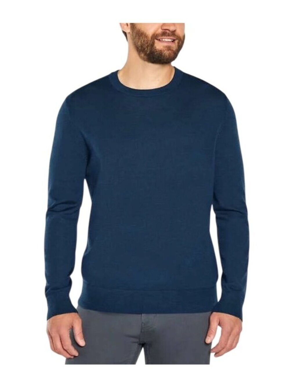 Banana Republic Mens XL Merino Wool Crewneck Sweater Blue Lightweight Knit
